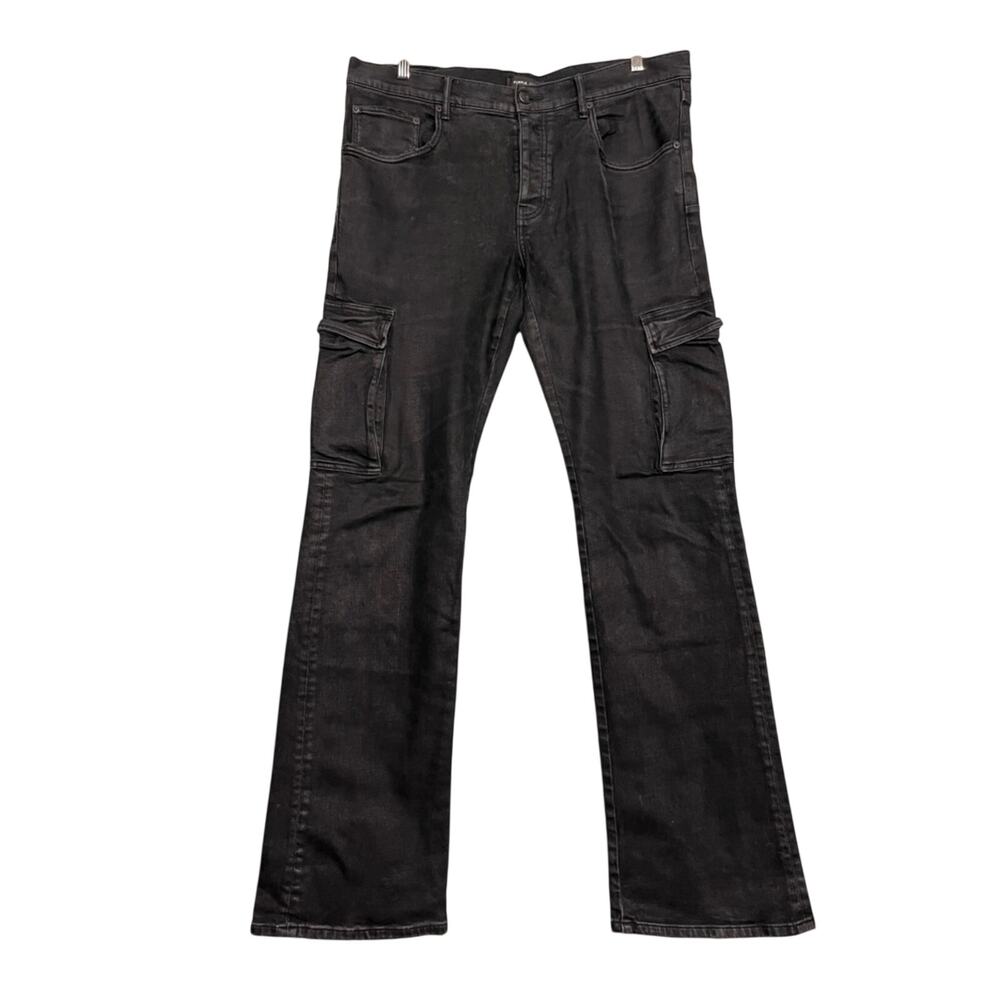 Purple Brand Men’s Cargo Pocket Jean Style P004 Black Denim Straight Leg Size 38